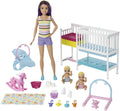Barbie Skipper Babysitters Inc Juego de Cuna Nap n Nurture con Muñeca Morena, Bebé y Accesorios