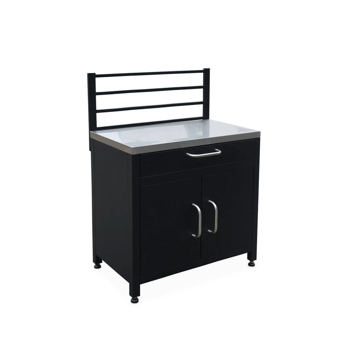 Cocina Exterior De Acero 1 Cajón Y 2 Puertas, 80cm, Negro