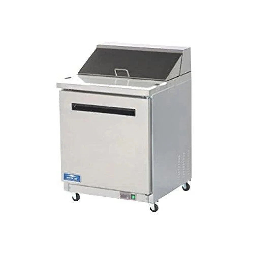 Arctic Air AMT28R Mesa Refrigerada para Preparar Sándwiches/Ensaladas Mega Top de 29 pulgadas con 1 Puerta, 115v, Plata