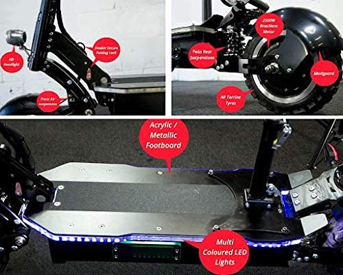 MAXX Patinete Eléctrico para Adultos de Ultra Alta Velocidad 60 MPH, Plegable | Motor Dual de 5000W | Batería de 60V / 38.5Ah | Autonomía de 133 km | Pendientes de hasta 30°