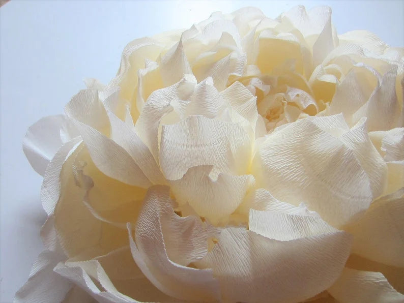 Grandes adornos de pared de papel crepé con forma de peonía, decoración para regalo