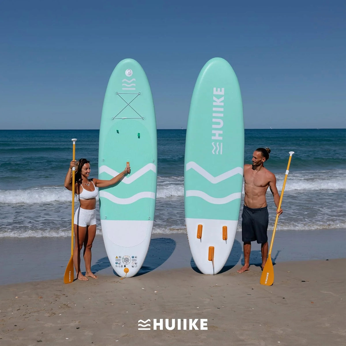 HUIIKE Paddle Gonflable Adulte avec Accessoires Inclus, Pagaie, Ailerons, Pompe. Planche de Stand Up Paddle Grande Stabilité et Résistance. 305 x 84 x 15 cm, Jusqu'à 130 kg