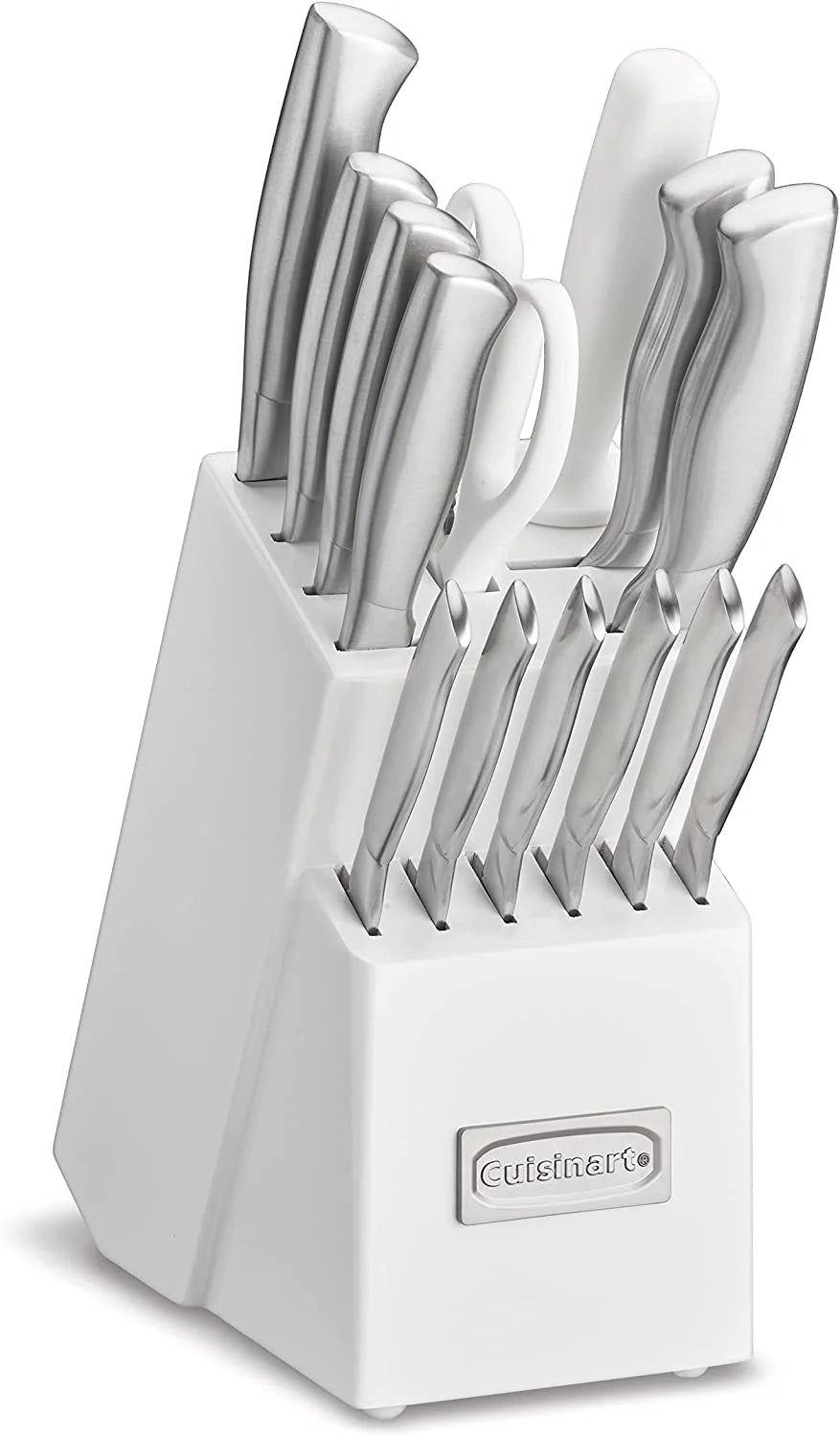 Cuisinart C77SS-15PK Set de Bloque de 15 Piezas con Mangos Huecos de Acero Inoxidable, Blanco Brillante