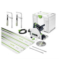 Festool TS 55 REBQ CAMP Set ( 575961 ) Scie plongeante 1200 W + rails de guidage + serre-joints + connecteurs(défaut)