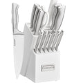 Cuisinart C77SS-15PK Set de Bloque de 15 Piezas con Mangos Huecos de Acero Inoxidable, Blanco Brillante